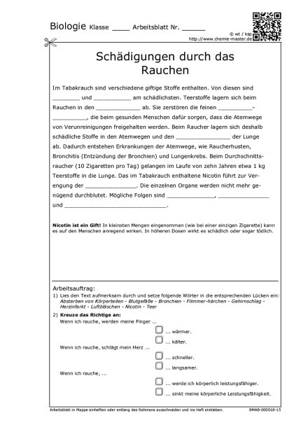 Schädigungen durch das Rauchen