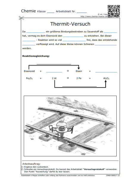 Thermit-Versuch (s/w)